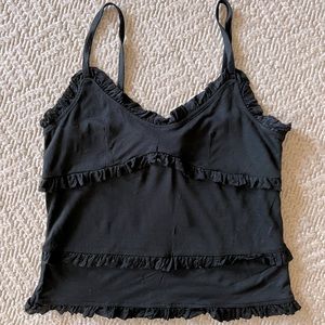 NWT Banana Republic Black Ruffle Camisole - petite M